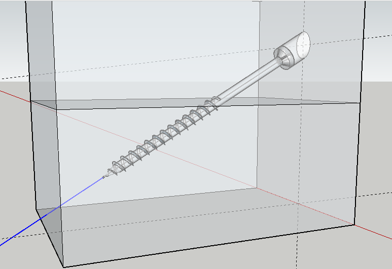 図20: 移動の結果、ビス先端がガイドポイントに乗っている