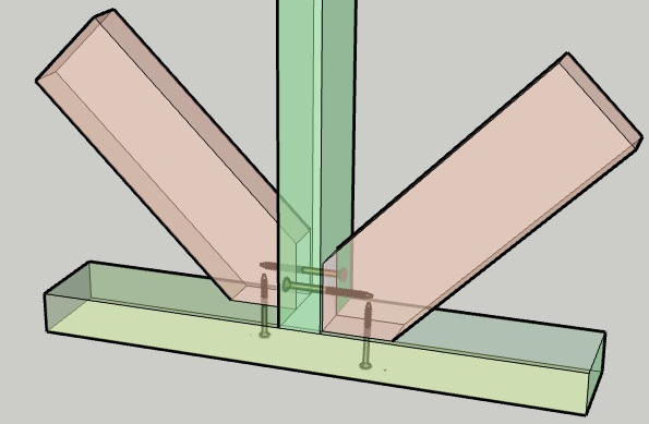 図5: クロス板とフレームのビス止め法（X線モード）
