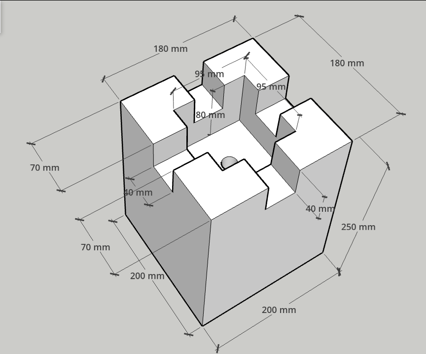 図11: 2x4用デッキブロック(カインズ 2x4沓石90角)