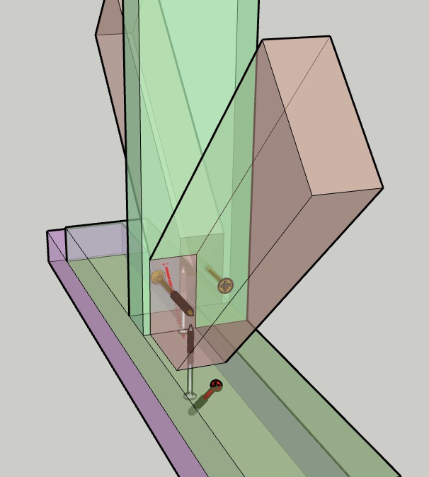図6: フレームと基礎板の連結（（X線モード）